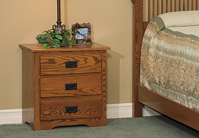 Mission 3 Drawer Nightstand