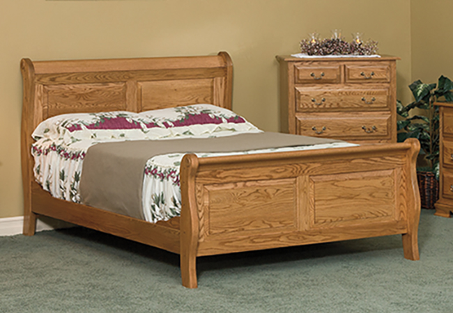 Raised Panel Sleigh Bed