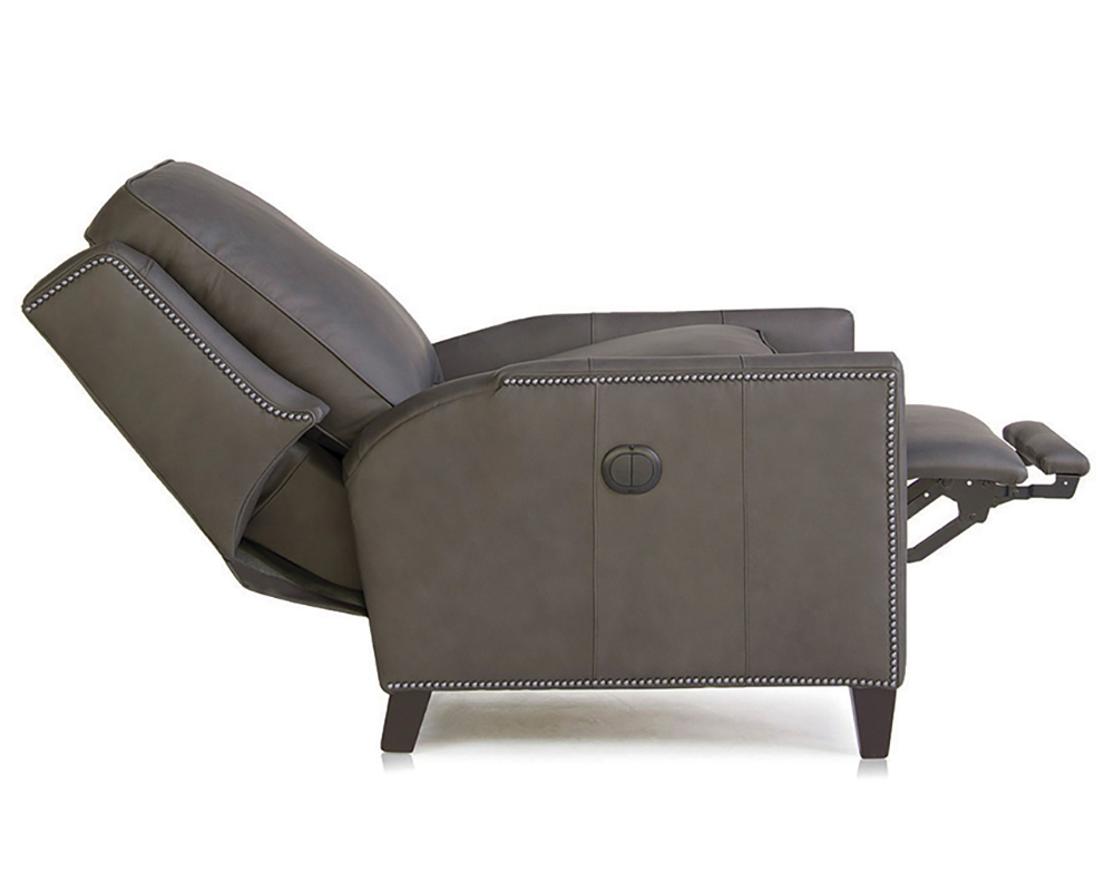 Smith Brother's 501 Style Leather Recliner Chair, in reclining position.