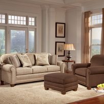 Living room furniture display with Smith Brothers furniture.