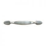 Silver drawer handle.