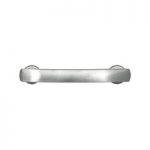 Matte silver rectangular drawer pull.