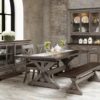 Hudson staged dining set featuring farm stand table, chairs, and bench.