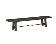 Ouray dining bench in distressed brown.