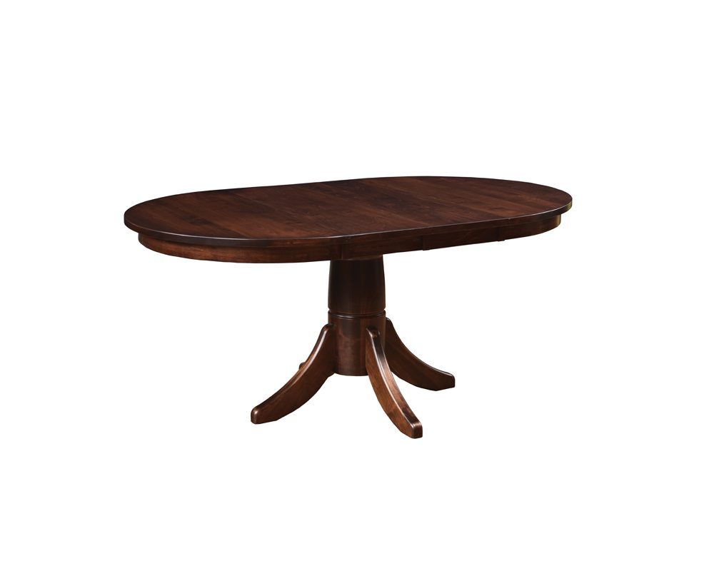 Large oval miami dining table with 2 leaves.