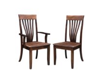 Nashville dining chairs pictured with and without arms.