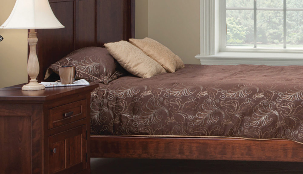 Lexington Bedroom Collection, with Lexington 1 Door Large Nightstand and Lexington Bed.
