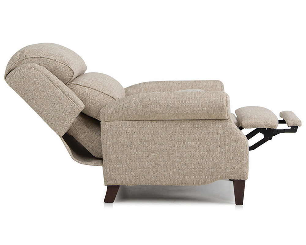 Smith Brother's 503 Style Fabric Recliner Chair, in reclining position.