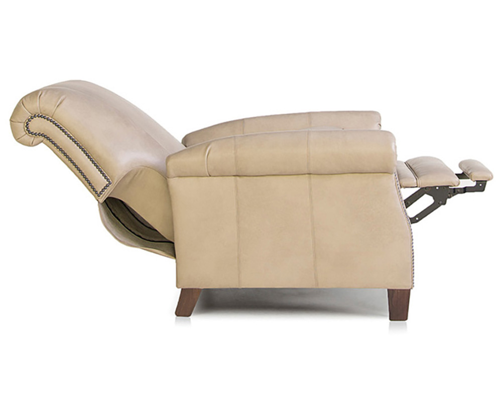 Smith Brother's 704 Style Leather Recliner Chair, in reclining position.