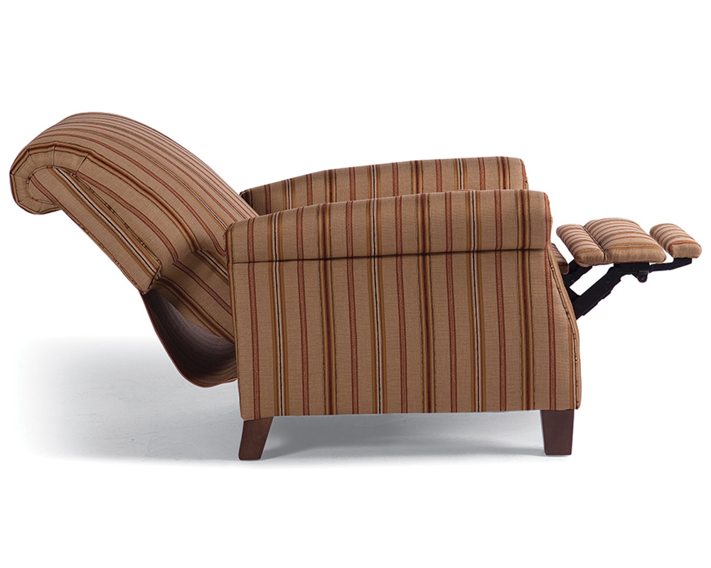 Smith Brother's 704 Style Fabric Recliner Chair, in reclining position.