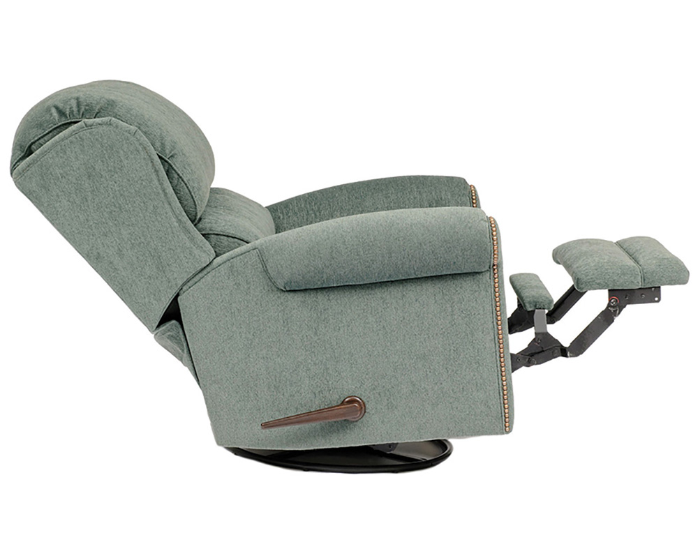 Smith Brother's 720 Style Fabric Recliner Chair, in reclining position.
