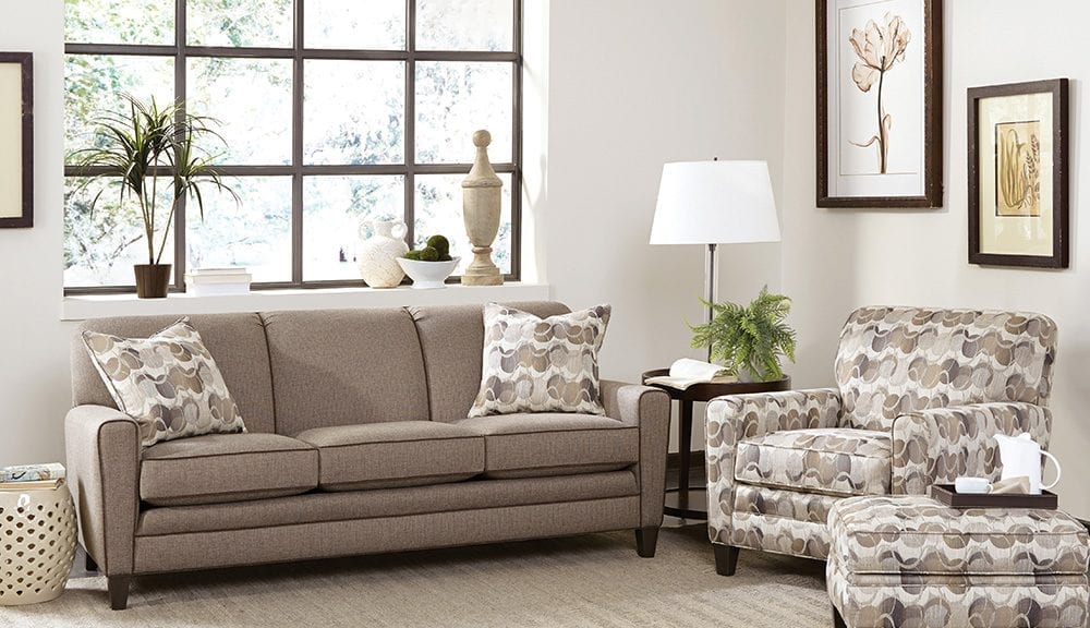 Smith Brothers 225 Series sofa, chair, and ottoman.