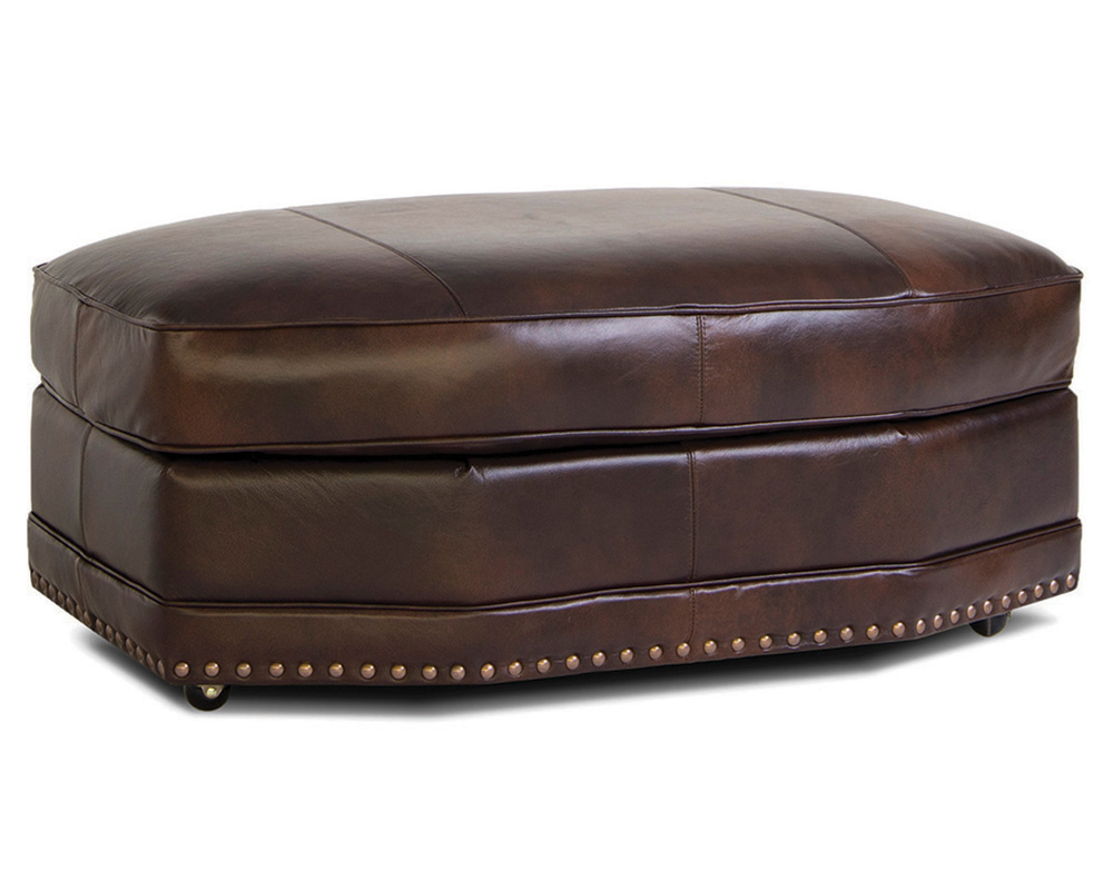 Smith Brother's 393 Style Leather Angular Ottoman.