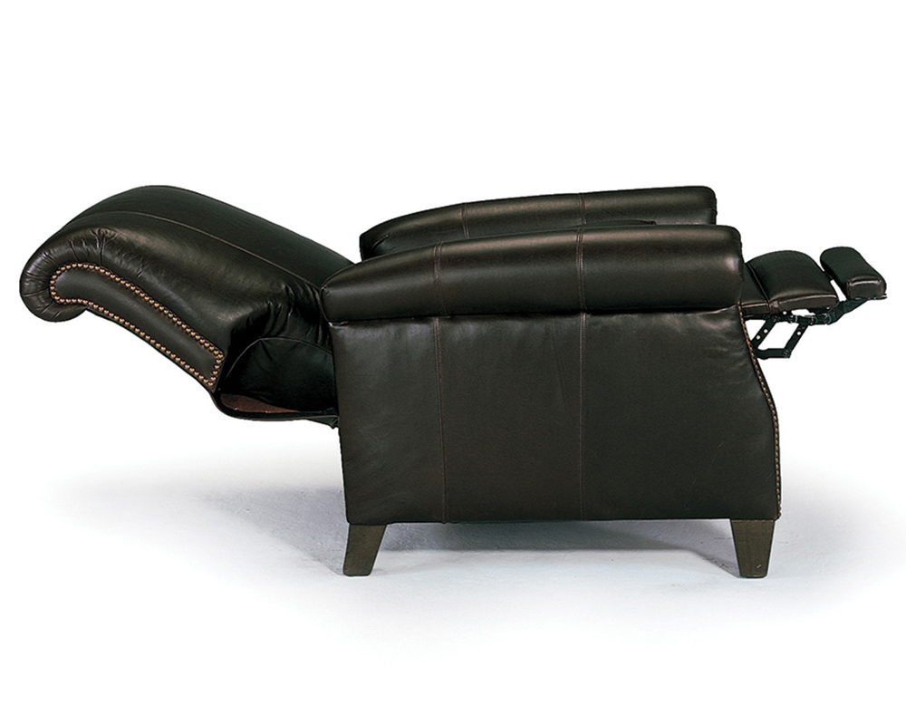 Smith Brother's 704 Style Leather Recliner Chair, in reclining position.