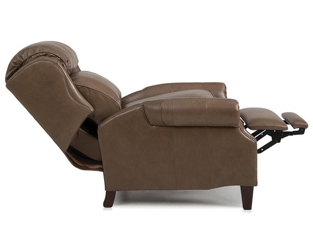 Smith Brother's 532 Style Leather Recliner Chair, in reclining position.