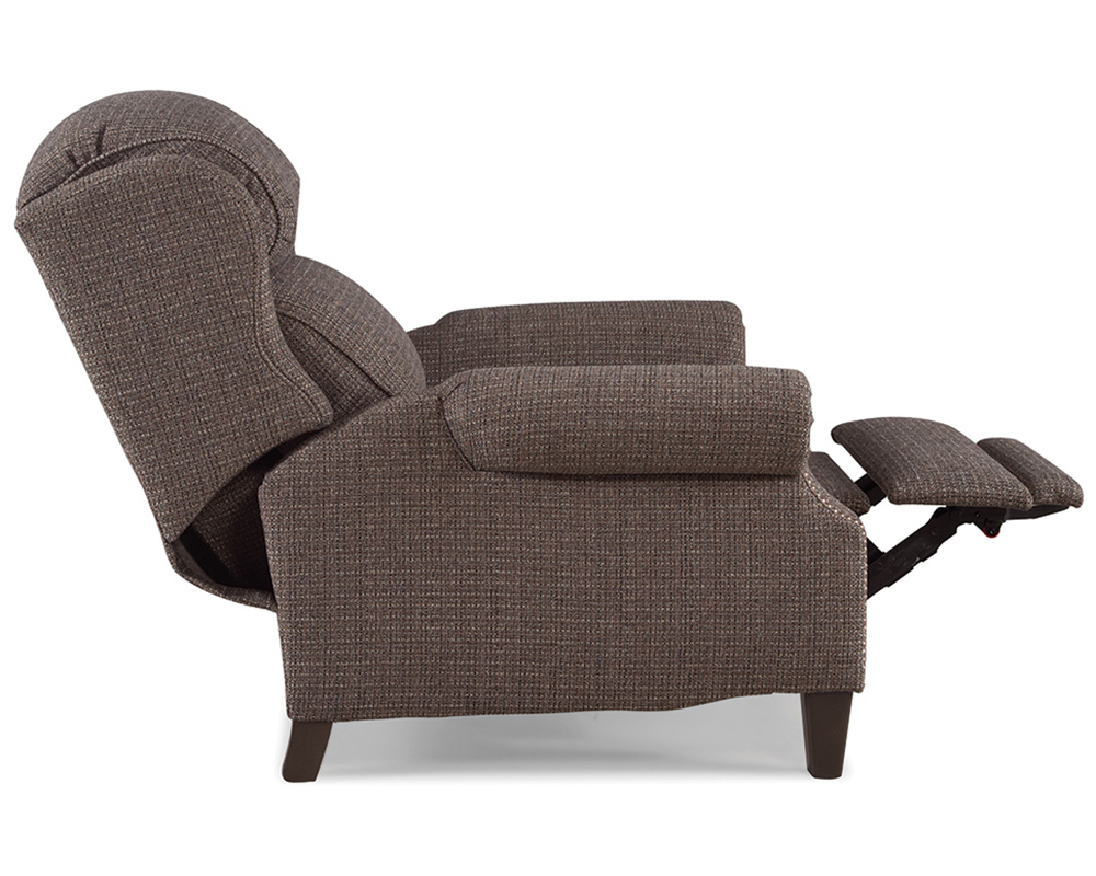 Smith Brother's 532 Fabric Recliner Chair, in reclining position.