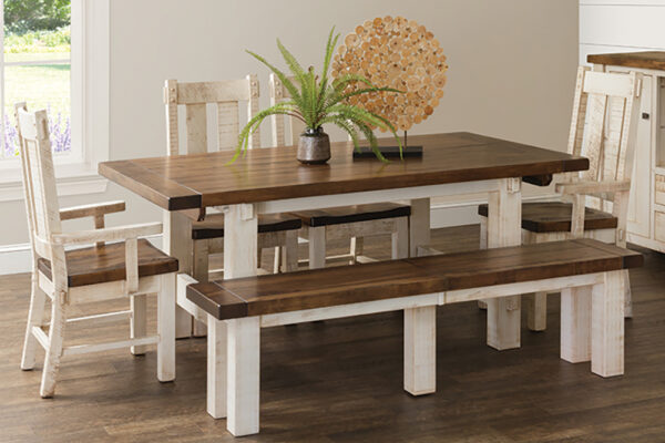 Houston Trestle Dining Set with Amish-Made Benches.