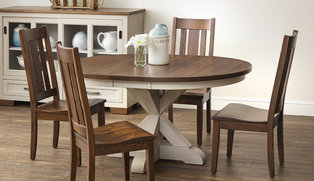 Hudson Pedestal Dining Set.