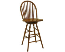 9-Spindle Bow Back Swivel Bar Stool.