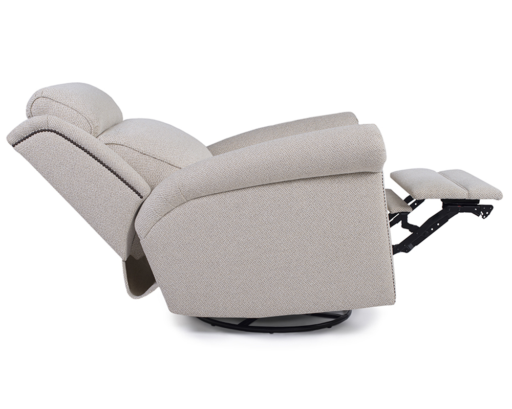 Smith Brother's 737 Style Fabric Recliner Chair, in reclining position.