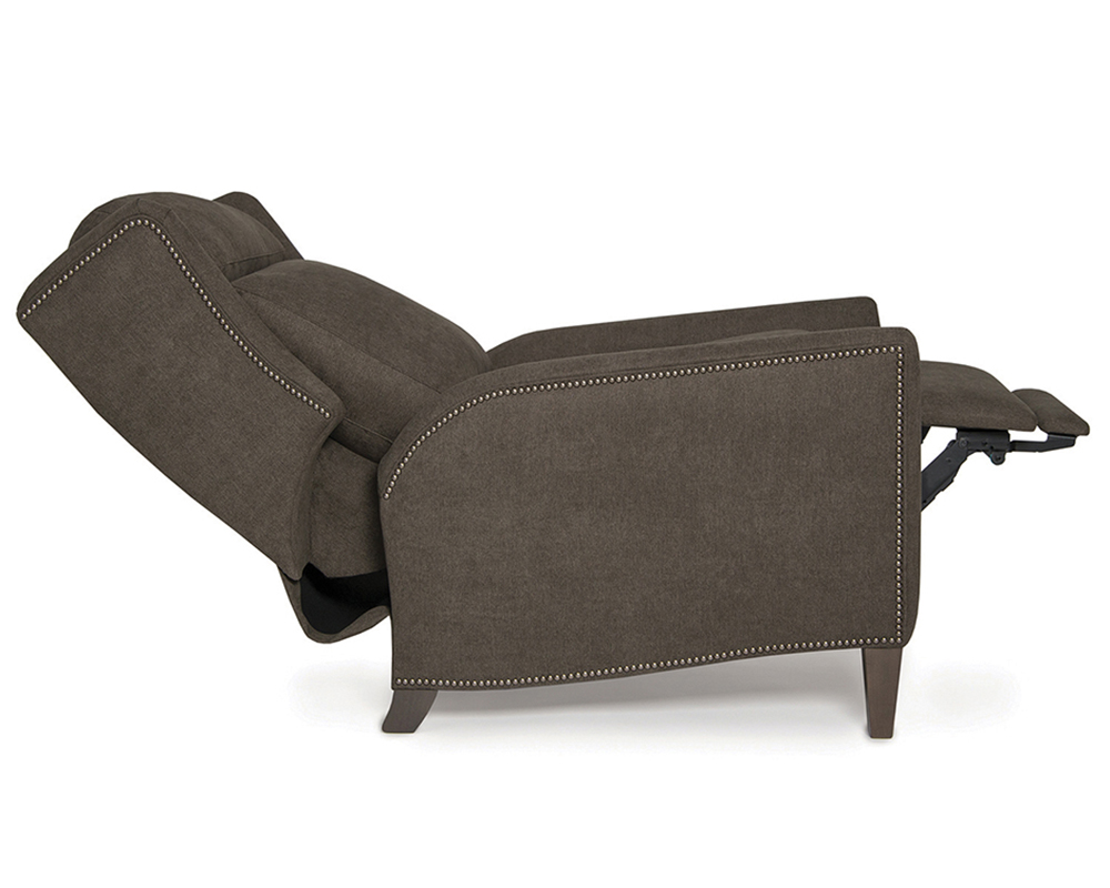 Smith Brother's 770 Style Fabric Recliner Chair, in reclining position.