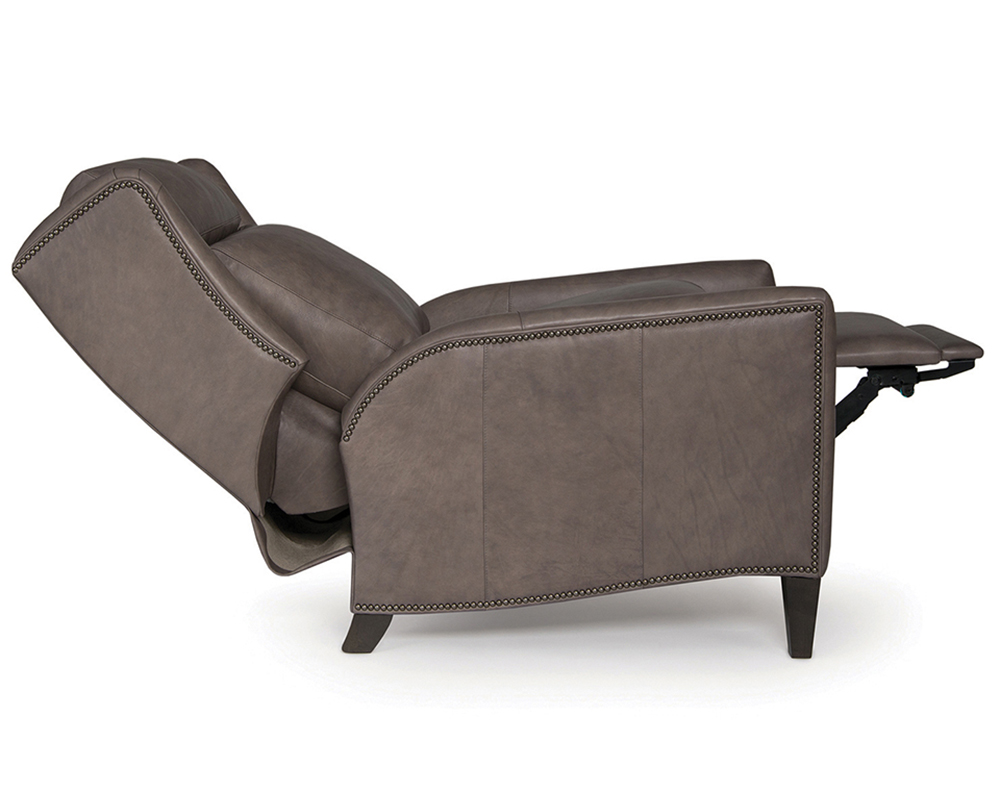 Smith Brother's 770 Style Leather Recliner Chair with Headrest, in reclining position.