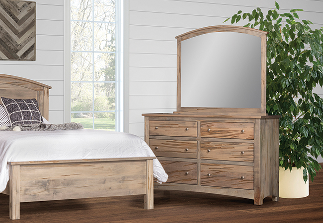 Premier American Maple Collection Dresser with Mirror.