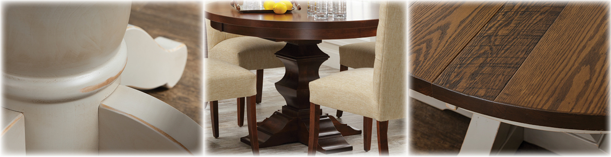 Lancaster Legacy Pedestal Tables.