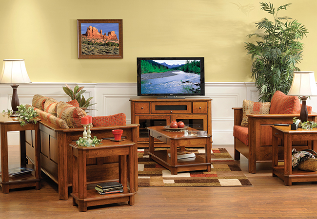 Y & T Woodcraft Franchi Collection, Living Room Scene.