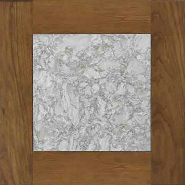 Y & T Woodcraft Cambria Quartz Color Sample, Berwyn w/ Cherry OCS-104 Trim.