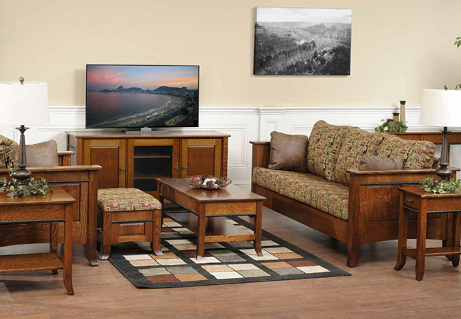 Cranberry Living Room Scene.