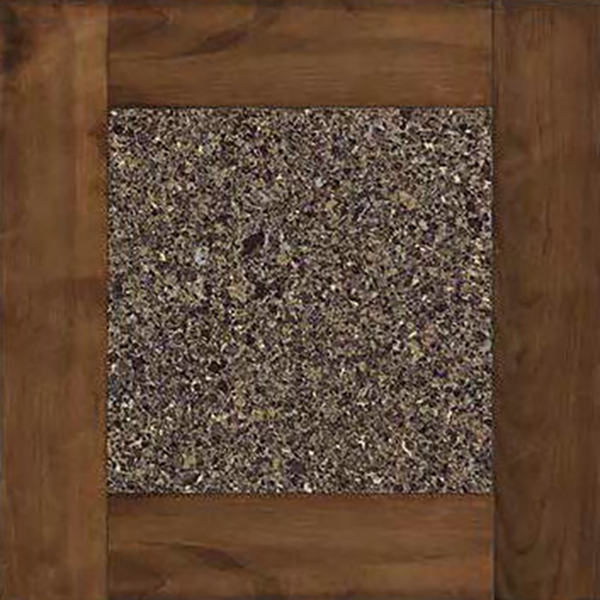 Y & T Woodcraft Cambria Quartz Color Sample, Halstead w/ Brown Maple OCS-113 Trim.