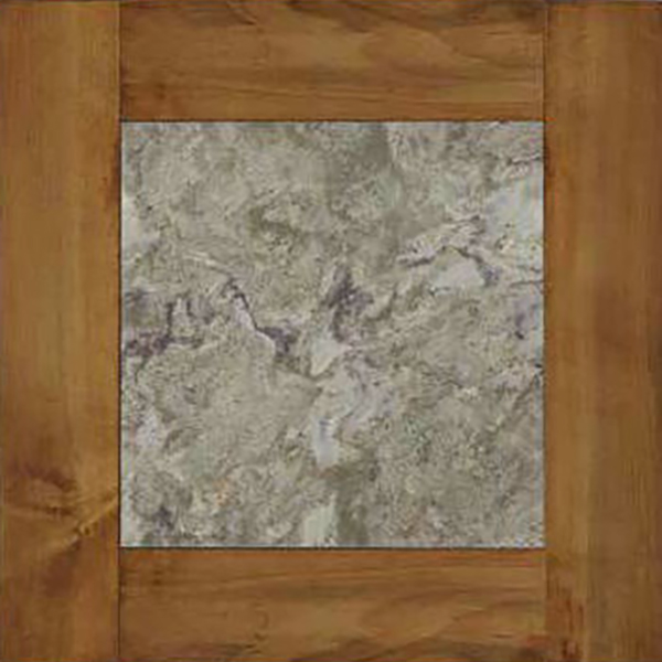 Y & T Woodcraft Cambria Quartz Color Sample, Nevern w/ Brown Maple OCS-113 Trim.