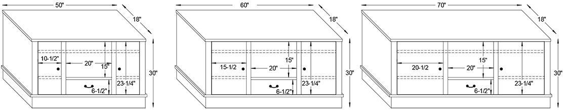 Y & T Burlington 1 Drawer TV Stand Dimensions.