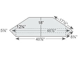 Y & T Dimensions for small TV Corner Stands, Top View.