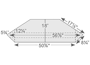 Y & T Dimensions for large TV Corner Stands, Top View.