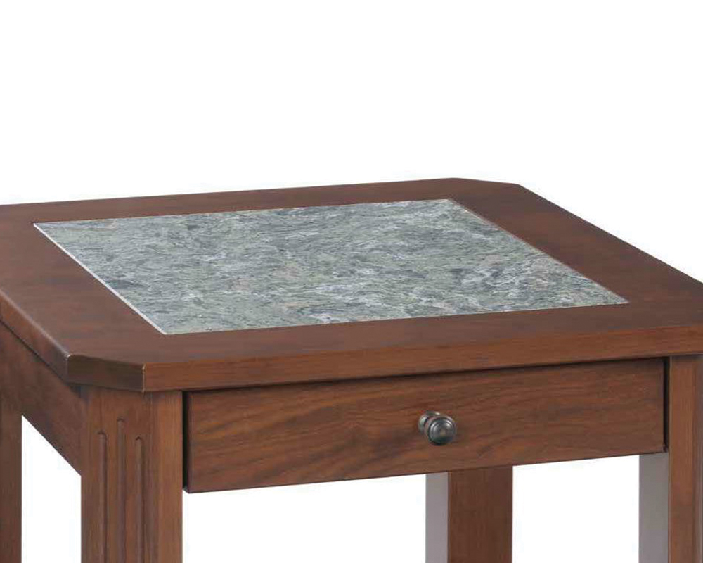 Franchi Cambria End Table top detail, wentwood cambria quartz.