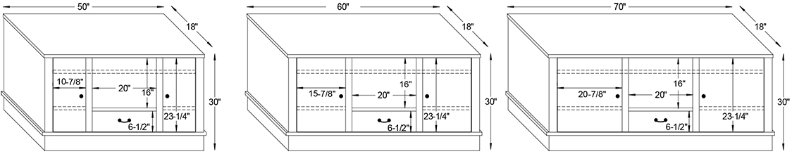 Y & T Liberty 1 Drawer TV Stand Dimensions.