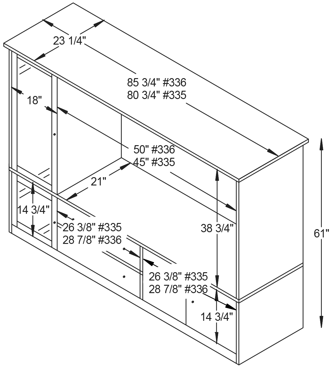 Y&T Small Entertainment Center Dimensions.