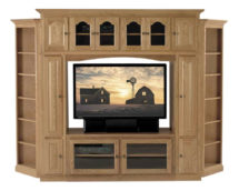 Riverview Entertainment Center w/ Corner Bookcases.