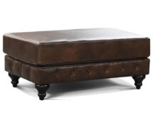 TCU Rondell Leather Ottoman.