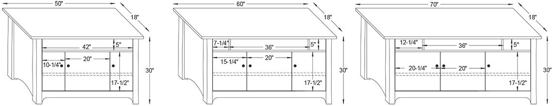 Barn Loft Console TV Stand Dimensions.