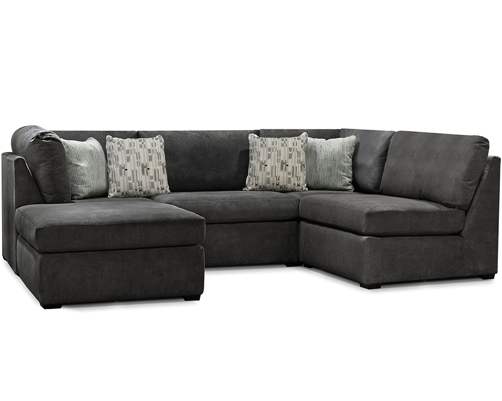 TCU Scottie Fabric Sectional Sofa.