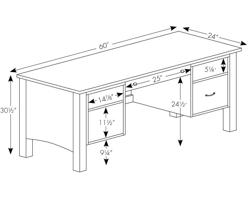 Rivertowne 4 Drawer Desk Dimensions.