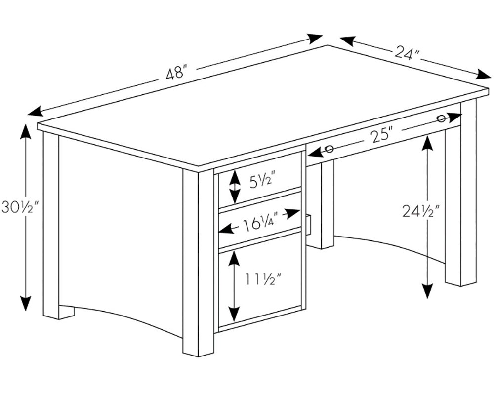 Rivertowne 3 Drawer Desk Dimensions.