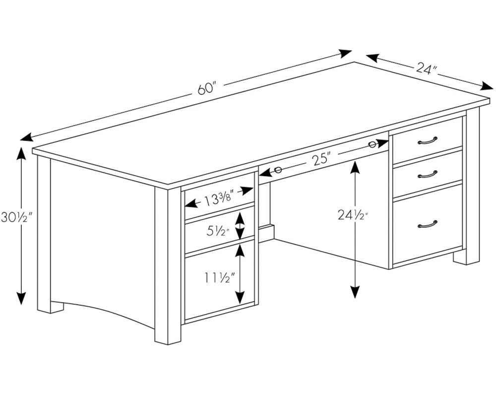 Rivertowne 6 Drawer Desk Dimensions. 