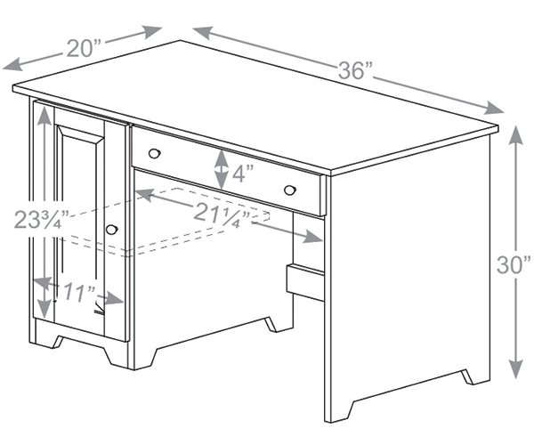 1 Drawer Laptop Desk Dimensions.