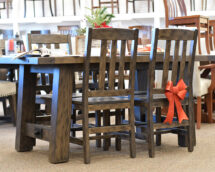 Ouray Table Set in oak wood and slate stain.